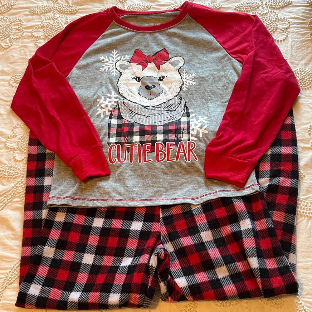 🌷🌷🌷3/$15 Spring Sale. Cutie Bear Kids Pajamas - Red and Gray